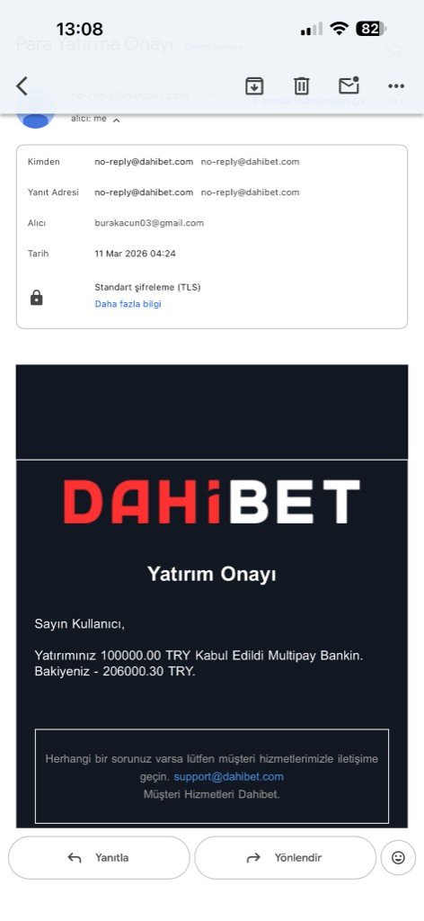 Canli destek mesajlarinin e-posta ozet goruntusu